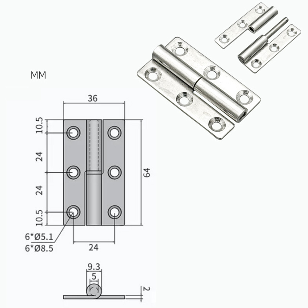 Dobradiça removível de aço inoxidável, dobradiça despojada, junta deslizante, conector de porta, dobradiça industrial removível