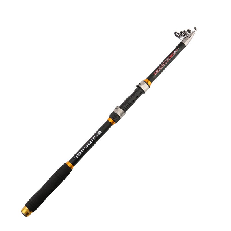Tiro longo vara de pesca vara de pesca vara de pesca vara de arremesso vara de mão 2.1-3.6m pode pegar grandes objetos muito forte: black / 2.4M