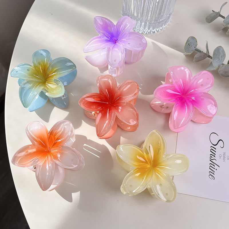 Vacation Egg Flower Hair Clips Hawaii Beach Claws Bohemian Hairpin for Girls
