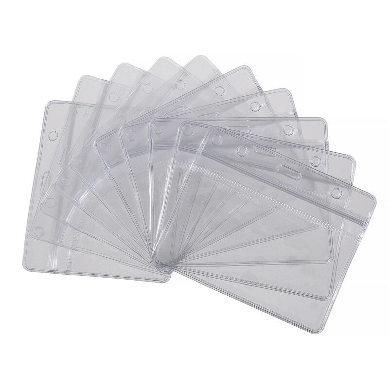 10pcs ID Card Holder Transparent PVC Work Permit Badge Holder Bank Credit Card Protection Case Waterproof For School Supplies