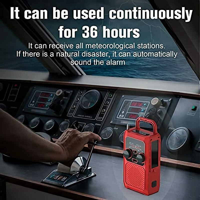 Solar Dynamo Crank Radio, AM/FM Crank Radio Rechargeable Dynamo Radio Portable Multifunction Emergency Radio