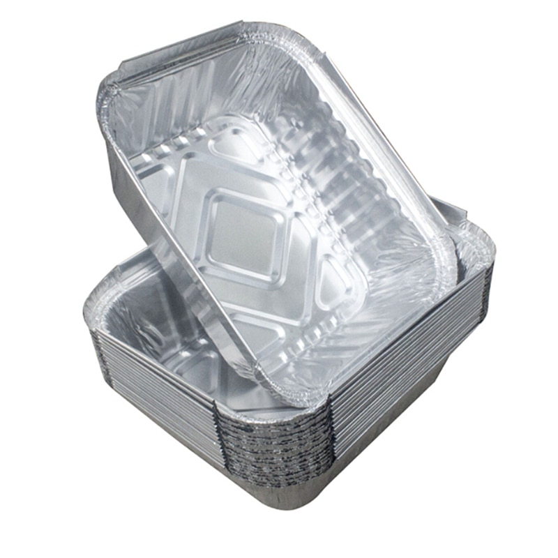 10pcs Disposable BBQ Drip Pans Aluminum Foil Grease Drip Pans Recyclable Grill Catch Tray For Weber Outdoor Supplies