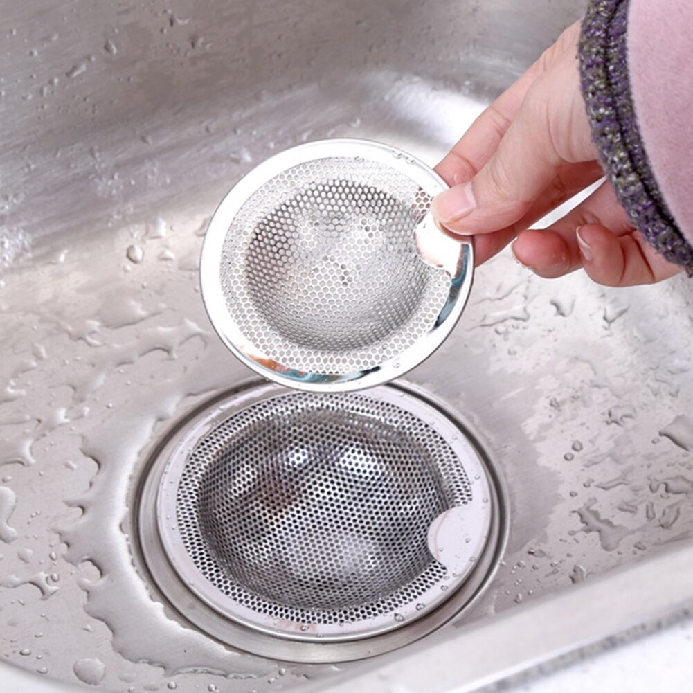 Rostfritt stål diskbänkfilter badrum golvavlopp badkar hårpropp badrum avlopp hårfilter klistermärke