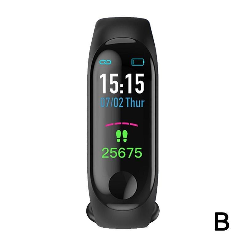 M3 Plus Smart Bluetooth Bracelet Blood Pressure Monitor Fitness Tracker Band Smart Bracelet Walking Step Count For IOS Android: B