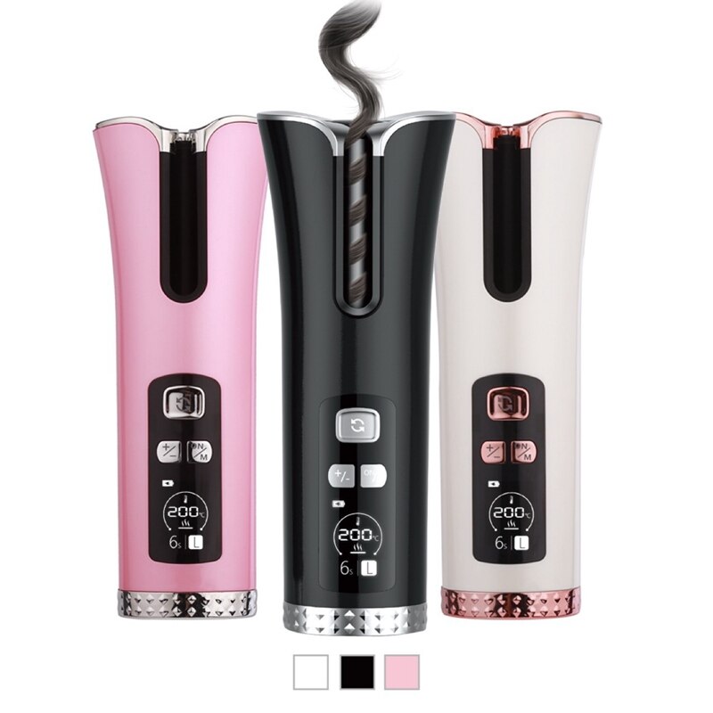 AD-USB Cordless Automatic Hair Curler Ceramic Curling Iron Hair Waver Tongs Beach Waves Iron Curling Wand Air Curler