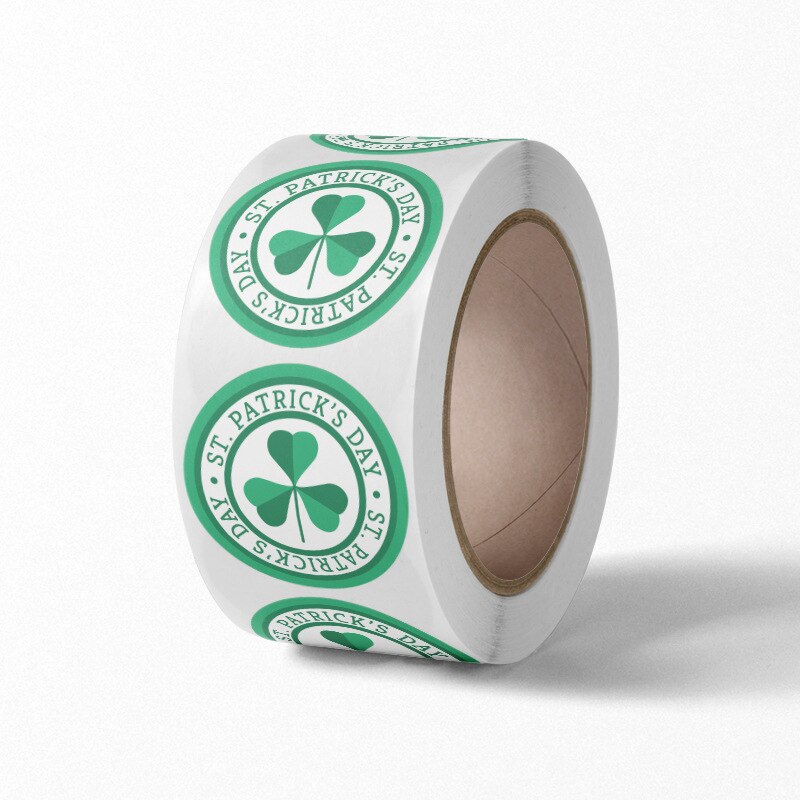 500 stück St. patricks Tag Aufkleber Shamrock Rolle Glück Dichtung Etiketten Grünen Klee Aufkleber für Party Dekorationen und Handwerk