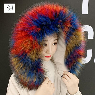 17X80Cm Winter Faux Fur Unisex Jas Trui Sjaals Kraag: 8