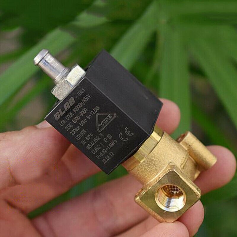 OLAB-Válvula Solenoide eléctrica de latón, máquina de café de dos posiciones, válvula de agua de vapor, 6000-9000, 1/8 ", 230V, CA