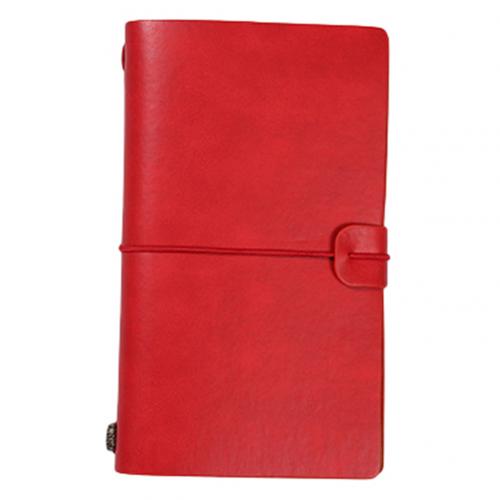 Traveler Journal Diary Loose-leaf Notebook Pen Holder Record Book Stationery: S Red