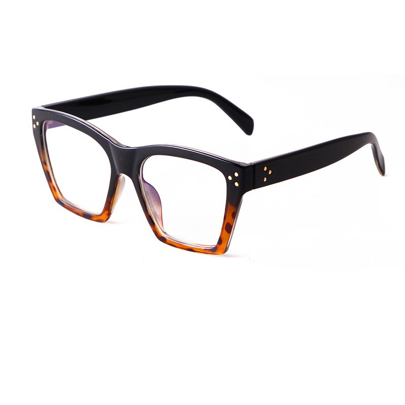 Lunettes léopard à monture carrée transparente pour femmes, verres optiques à la