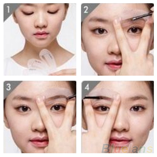 Vrouwen Professionele te Gebruiken 3 Pcs/1 Set Duurzaam Wenkbrauw Assistent Template Tekening Kaart Brow Make Up stencil
