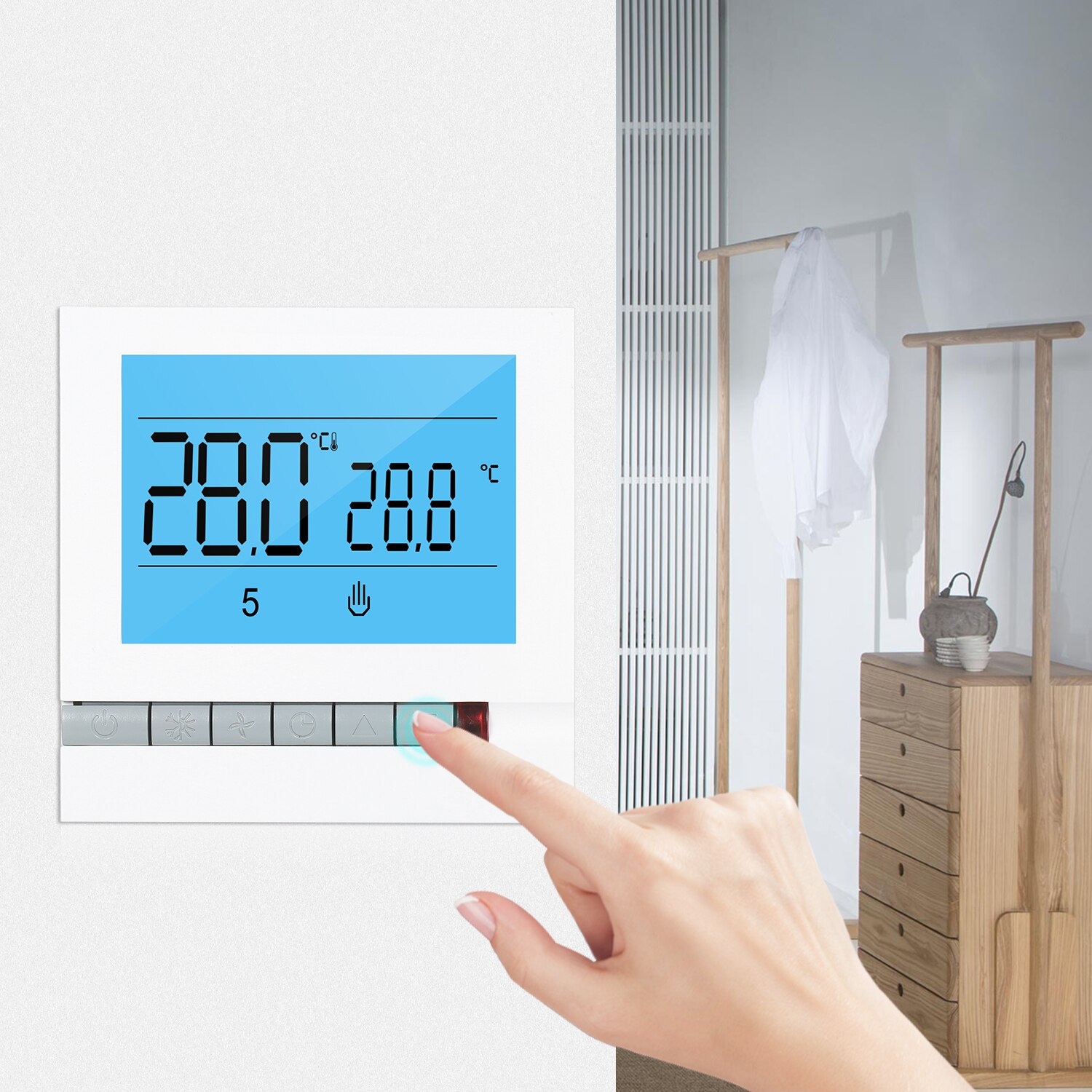 Programmable Smart Thermostat for Water Heating Large LCD Screen with Backlight Water Foor Heating Temprature Controller