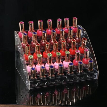 Nagellack Lagerung Regal Gestell transparent Acryl Nagellack Ausstellung Zauberstab Regal Heimat Deko 2-7 Schichten mehrschichtig verwöhnen: 5 Schicht