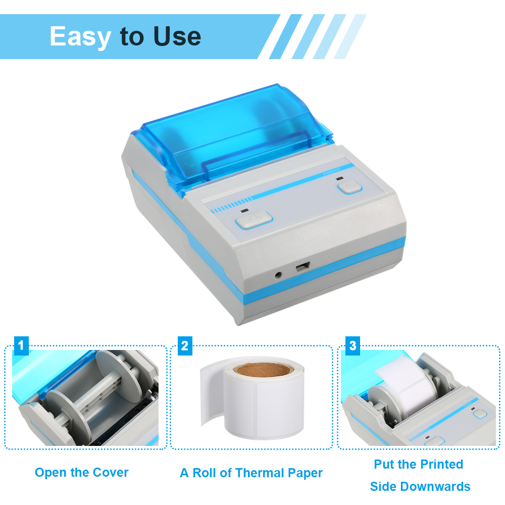 58mm Wireless BT Direct Qr Code Sticker Clothing Printer Barcode Printer Thermal Label Printer Thermal Adhesive Label Printer