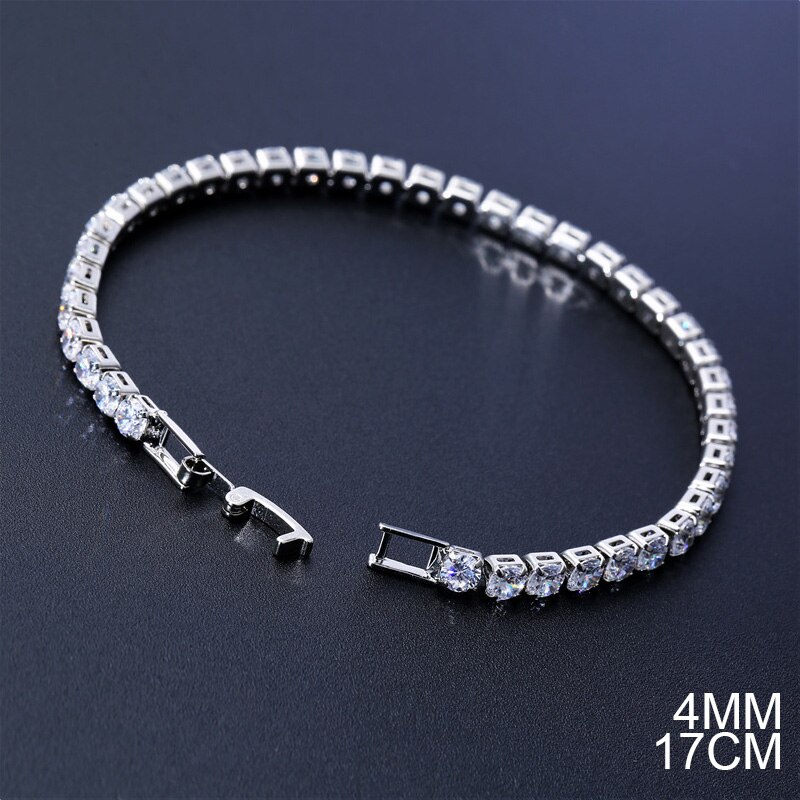 2020 di nuovo modo di lusso 925 sterling silver da tennis delle donne del braccialetto dei braccialetti per le donne regalo Di Natale del commercio all'ingrosso dei monili S5877: S5787-17CM-4MM