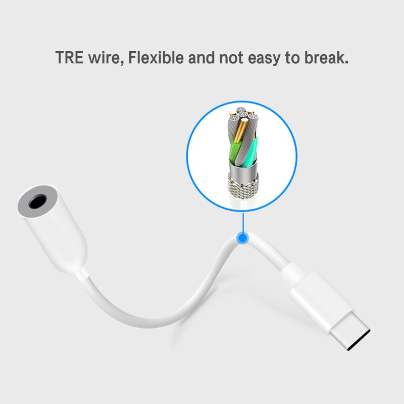 Type C 3.5 Jack écouteur USB C à 3.5mm AUX écouteurs adaptateur câble Audio pour Huawei V30 Mate 20 P30 Pro Xiaomi Mi 6 8 9