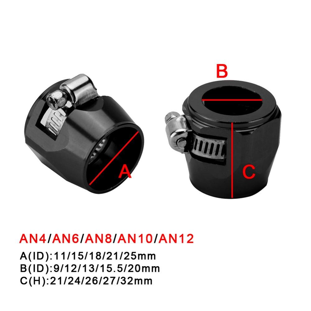 2Pcs AN4 AN6 AN8 AN10 AN12 Hex Hose Finisher Clamp w/ Screw Band Hose End Cover Fitting Adapter fuel line clamp Auto Parts