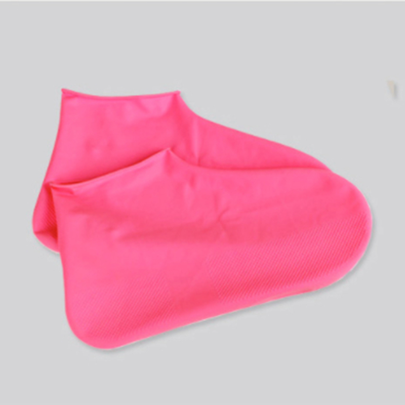 Silikon Überschuhe Einweg Wasserdichte Schuh Abdeckung Regen Männer Schuhe Abdeckungen Regen Stiefel Nicht-Unterhose Waschbar unisex: Rosa kurz / M