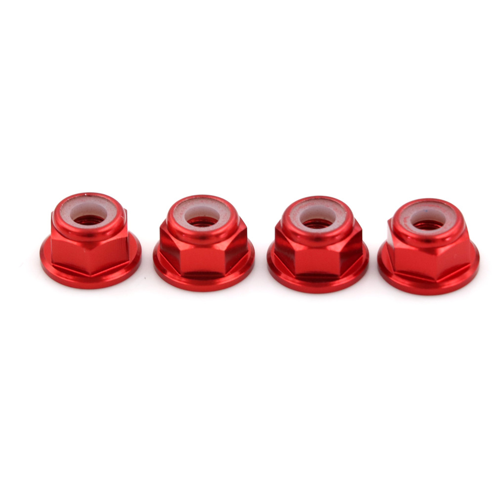 4 st aluminiumprofilkopplingar verktyg  m4 rc hsp 102049 (02190)  aluminium nylonmutter  m4 för 1:10 uppgraderingsdelar: Mörkröd