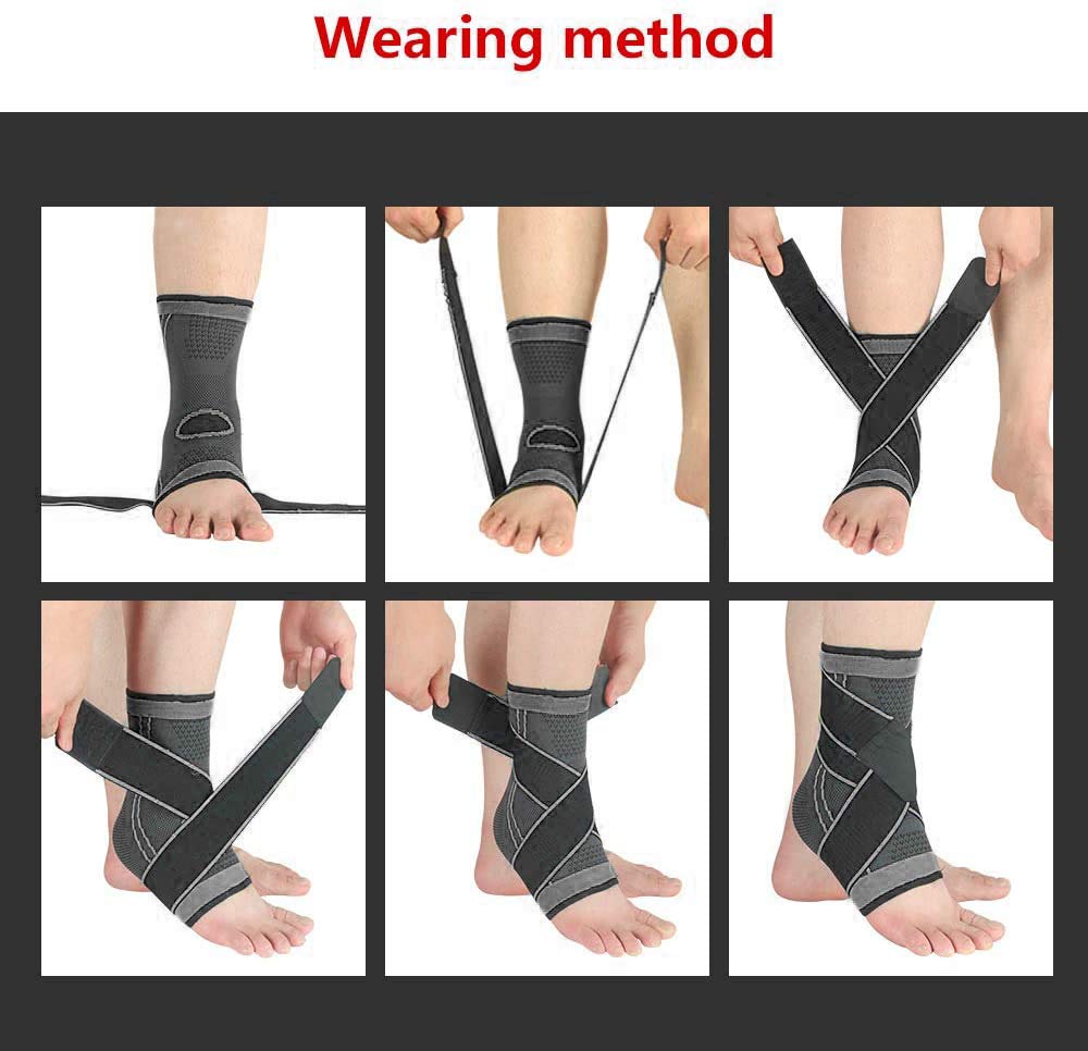 1pc 3d ankelstøtte basketball volleyball sport treningsstudio badminton ankel selebeskytter med stroppbelte elastisk