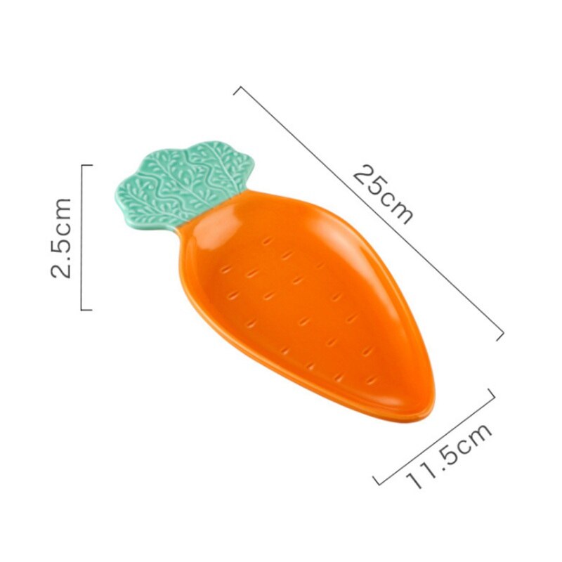 Radish Shaped Ceramic Dish Household Pottery Cartoon Carrot Shaped Dishes Dessert Bowl Fruit Salad Bowl Snack Bowl Dishes: A2