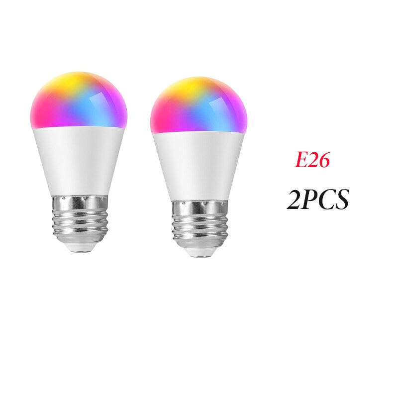 Smart Led Lamp 6W Wifi Rgb Kleur Veranderende Licht Toepassing Controle Alexa/Google Smart Home Verstelbare Lamp: E26 2pcs