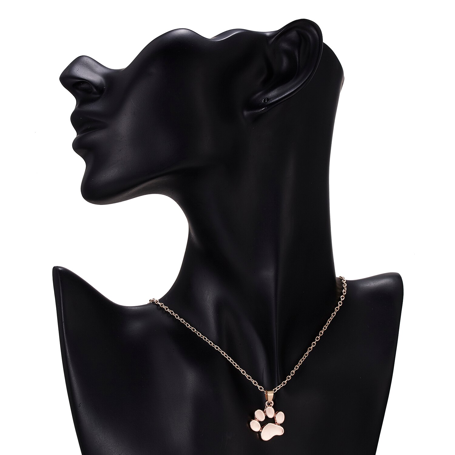 Gold Rose Gold Silber Farbe Niedlichen Hund Pfote Hohl Katze Pfote Mit Herz Anhänger Schlüsselbein Kette Halskette Weibliche Süße Schmuck