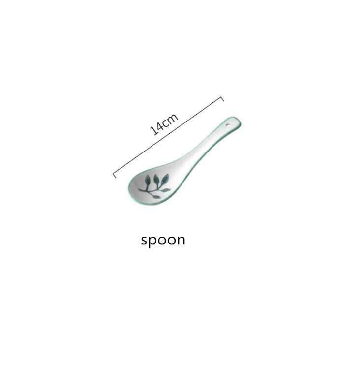 Leuke Aardbei Keuken Keramische Plaat Servies Set Voedsel Gerechten Rijst Steak Salade Noedels Kom Soep Cook Tool 1Pc: spoon