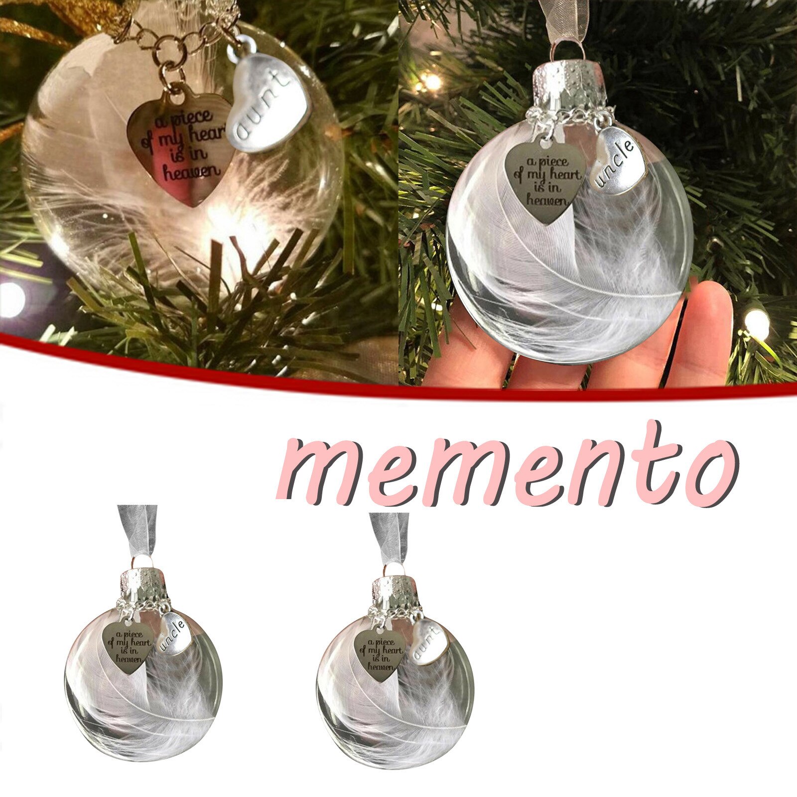 Veer Bal-Een Stuk Van Mijn Hart Is In Bijdraaien Gedenkteken Ornament Diy Opknoping Hanger Voor Moeder Vader familie Decor Bal Hanger