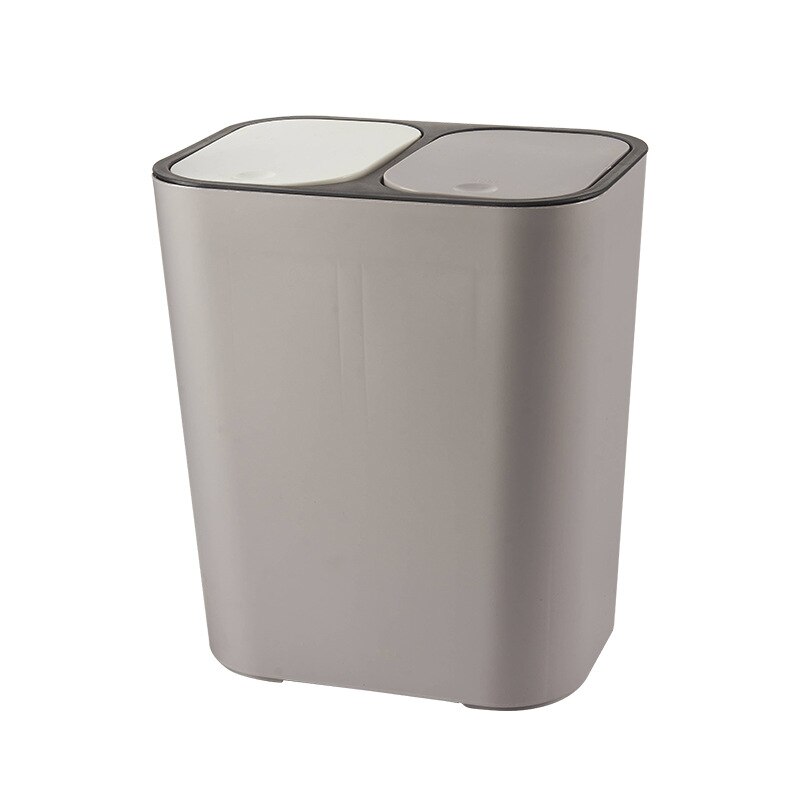 Kitchen Trash Can Double Cover Garbage Can Kitchen Refuse Classification Waste Bin For Bathroom Kitchen Rubbish Collection Box: Light Grey