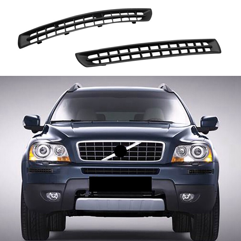 30678953 30678954 Zwart Paar Links Rechts Voorbumper Air Vent Cover Trim Grille Voor Volvo XC90 2007: Default Title