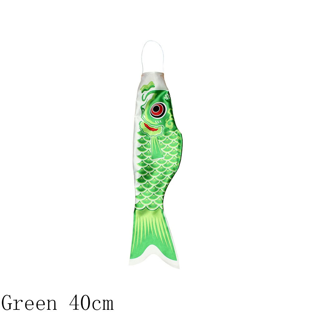 Fumetto di Pesce Vento Calzino Bandiera Colorate In Stile Giapponese Manica A Vento Carpa mini Koinobori Regali di Pesce Vento Streamer Festa A Casa Decorazioni: Green 40cm