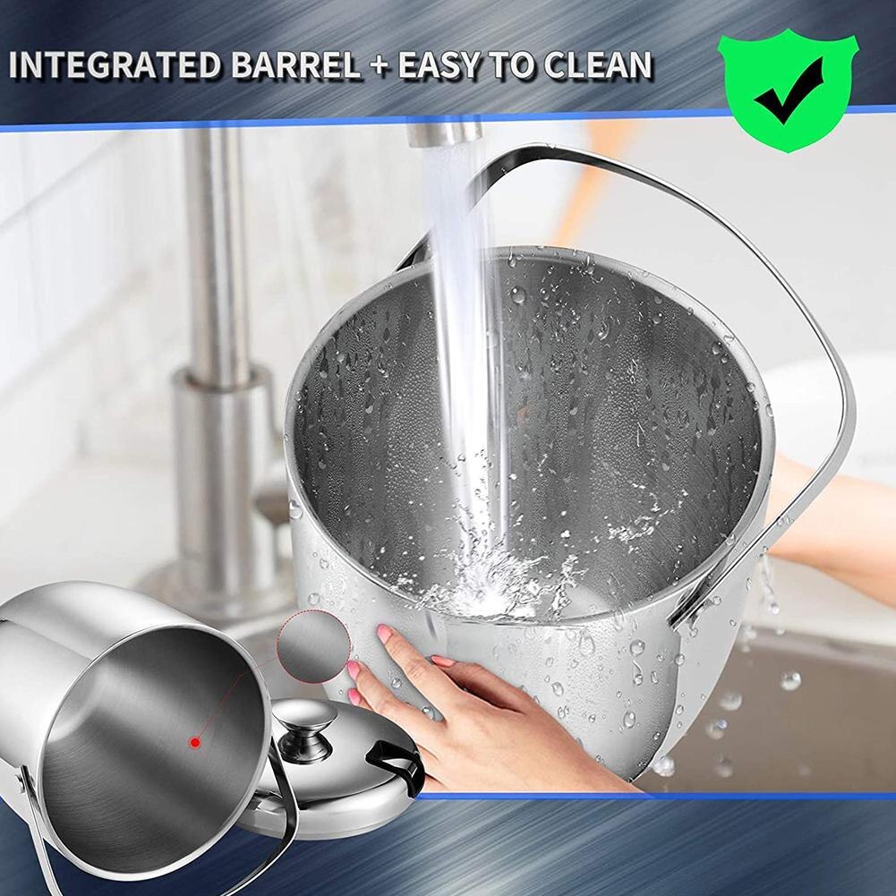 Ijsemmer 2.8L Staal Ijs Emmer Met Tong En Deksel Draagbare Bar Chilling Bier Koeler Champagne Wijn Emmer Huishouden