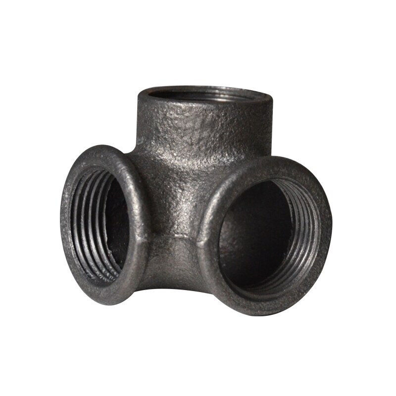 3Pcs/Lot G1/2" DN15 Female Equal Side Outlet Elbow Connector BS Standard Thread Hardware Pipe Fittings Black Iron Cast Tee