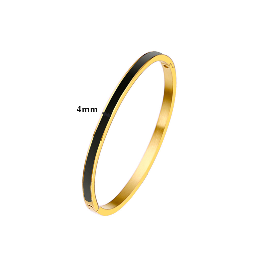 G & D Luxe Kleurrijke Oranje Enamel Bangles Armbanden Voor Vrouwen Party Bangles Originele Roestvrij Stalen Sieraden: Rhodium Plated