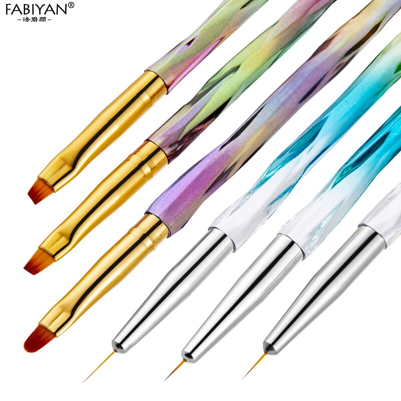 3Pcs Nail Art Brush Gradiënt Acryl Pen Franse Liner Pen Tekening Lijnen Of Schilderen Bloem Diy Manicure Tool