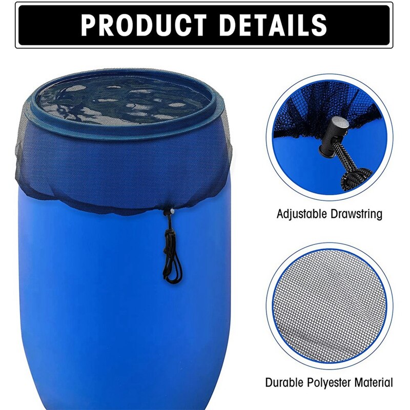 3 Pieces Mesh Cover For Rain Barrel, Water Collection Buckets Cover Tank Harvesting Tool Protector Rain Barrel Netting