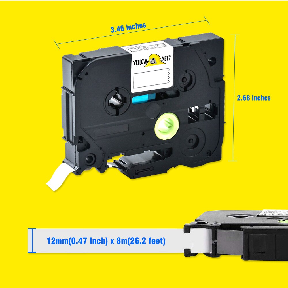 2 Rolls Tz231 Tze-231 Label Tape Compatibel Voor Brother P-Touch Printers 12Mm Tze Pt Labeler Tz231 Tze 231