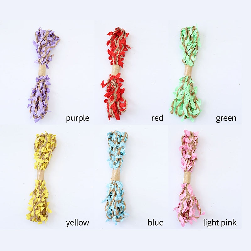 Rustic Simulation Green Leaves DIY Wedding Decor 10M Bouquet Packaging RopesMultifunction 5MM Weaving Hemp Rope