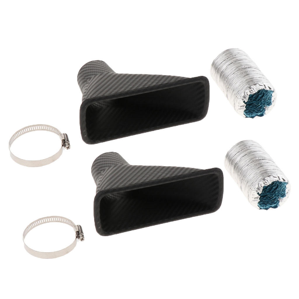 Set of 2 Air Intake Pipe, Car SUV Air Intake Pipe Kit, Front Bumper Turbo Turbine Inlet Pipe, Air Funnel Kit w/ Clamp