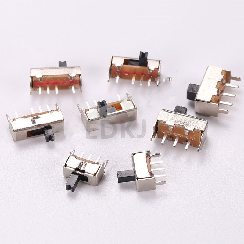 10pcs SS 12D00 Slide switch slide gear fluctuation band 2/3 file single double horizontal mini horizontal power supply