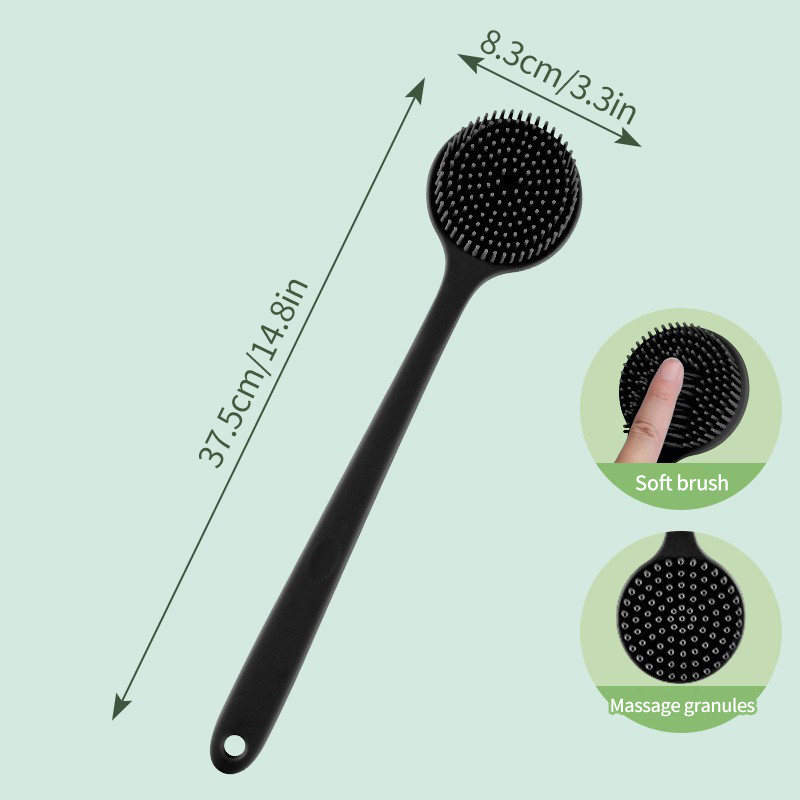 Escova de banho com cabo longo, escova macia para massagem nas costas, chuveiro, escova esfoliante para banheiro, suprimentos de banho