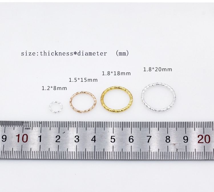50pcs 8-20mm Round Jump Rings Twisted Open Split Rings jump rings Connector For Jewelry Makings Findings Supplies DIY