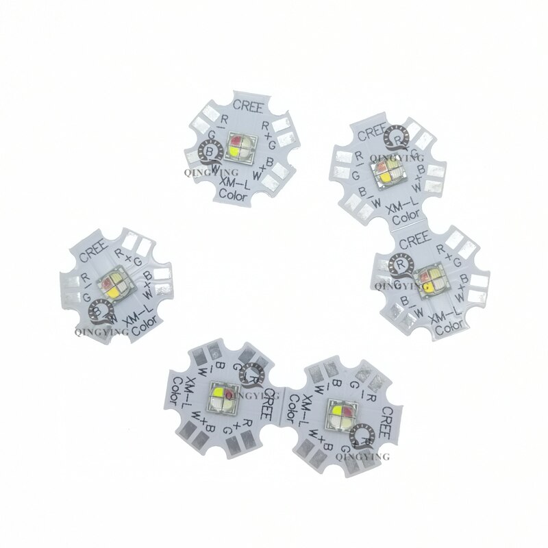 5Pcs 10W Cree Xlamp Xm-L Xml Rgbw Rgb Wit Of Rgb Warm Witte Kleur High Power Led Emitter 4 Chip Met 20Mm Ster Pcb Heatsink