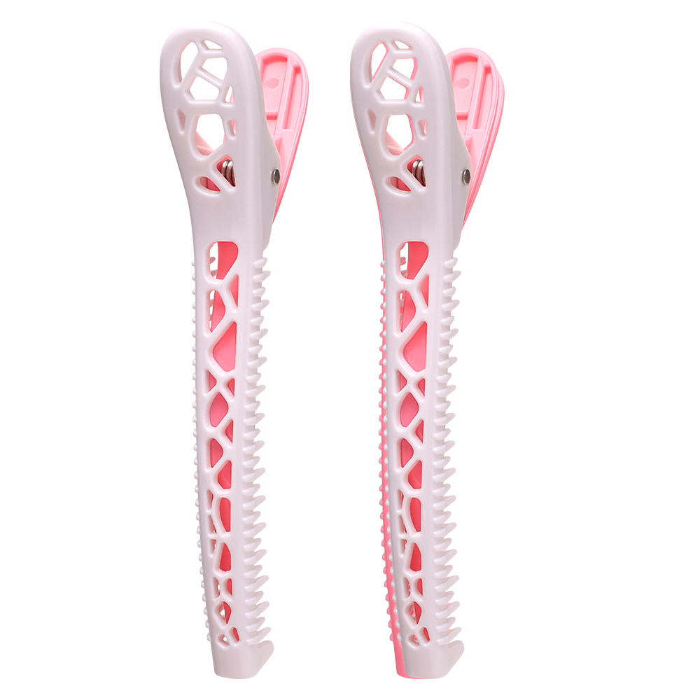 Pinzas para el cabello de cocodrilo, pinzas de peluquería, pinzas huecas, horquilla con cinturón dentado para peluquero, herramientas de estilismo de salón de agarre fuerte: Cobre