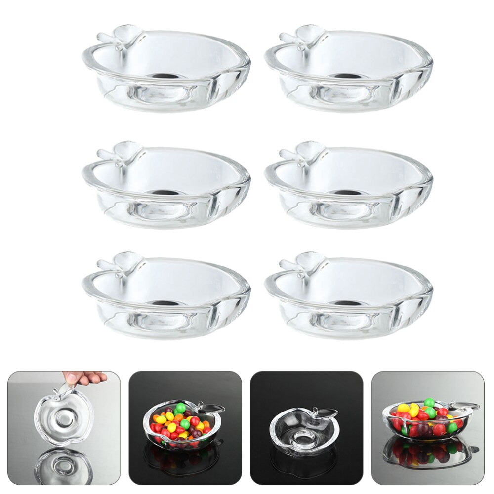 6Pcs Multipurpose Kom Azijn Kruiden Gerecht Saus Zout Glas Snack Kleine Plaat