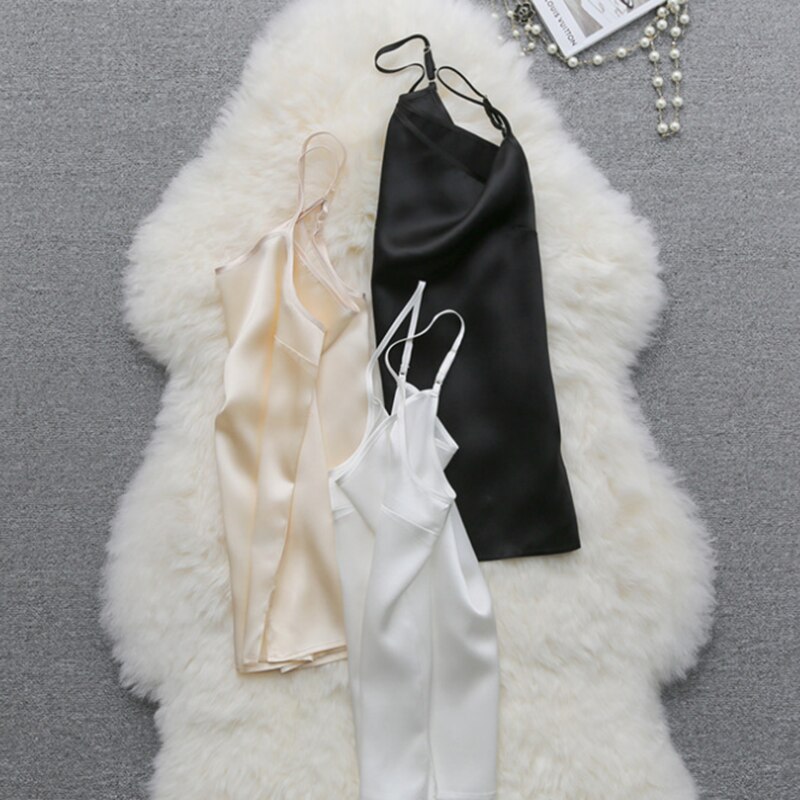 Spaghetti soie 100% debardeur femmes crop top satin pour haut femme été débardeurs ete sexy tops caraco débardeur camisole blanc noir court sans manche croptop tank vetement vêtement camisoles corsés petite bretelles d