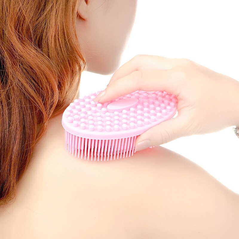 Zachte Siliconen Borstel Wassen Bad Douche Exfoliating Skin Fit Voor Baby Volwassen Bad Shampoo Hoofdmassage Borstel Levert Siliconebrush