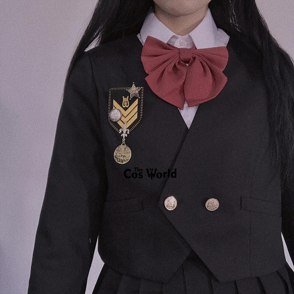 [Gao Qiao Zhong] Japanese Womens Girls Spring Autumn Collarless Suits Blazer Long Sleeve Jackets Coats For JK School Uniform