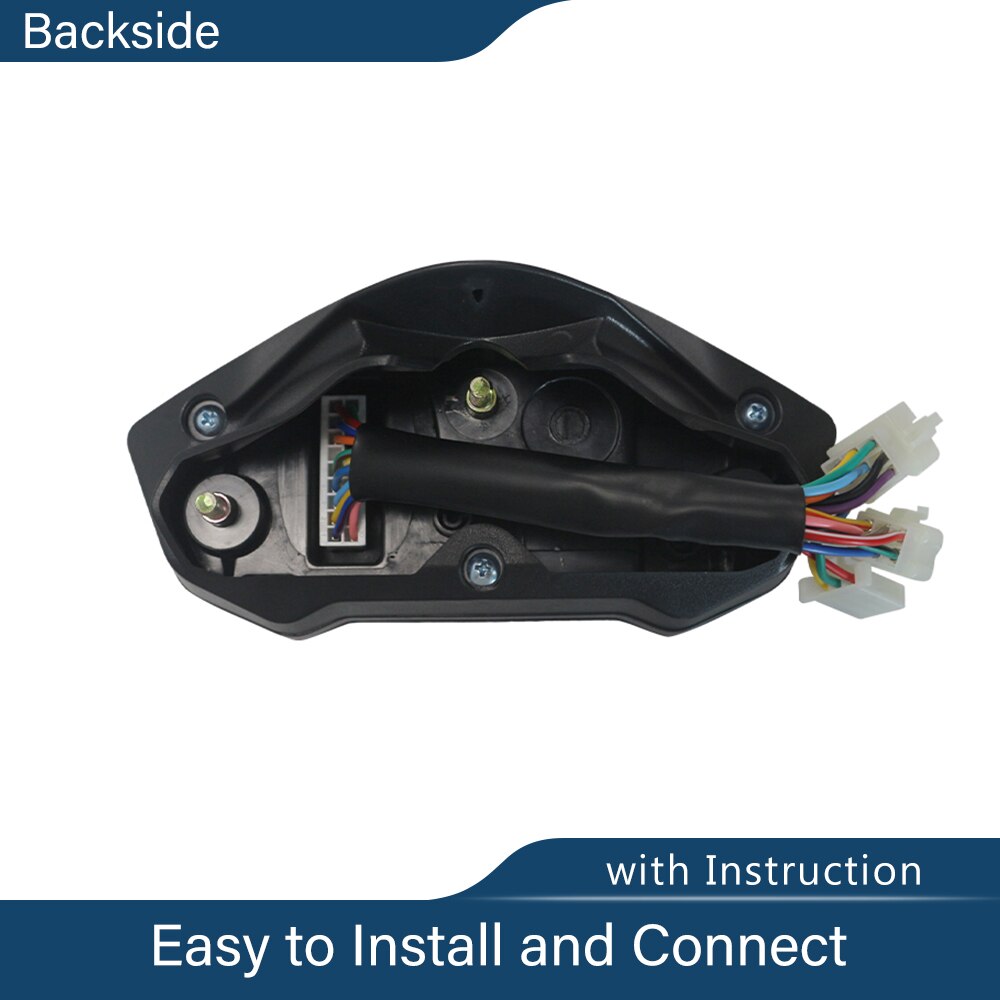 7 Backlight LCD Digital Motorcycle 0-199km/h MPH Speedometer Odometer Time Fuel Level for 2 4 Cylinders 11000RPM Universal